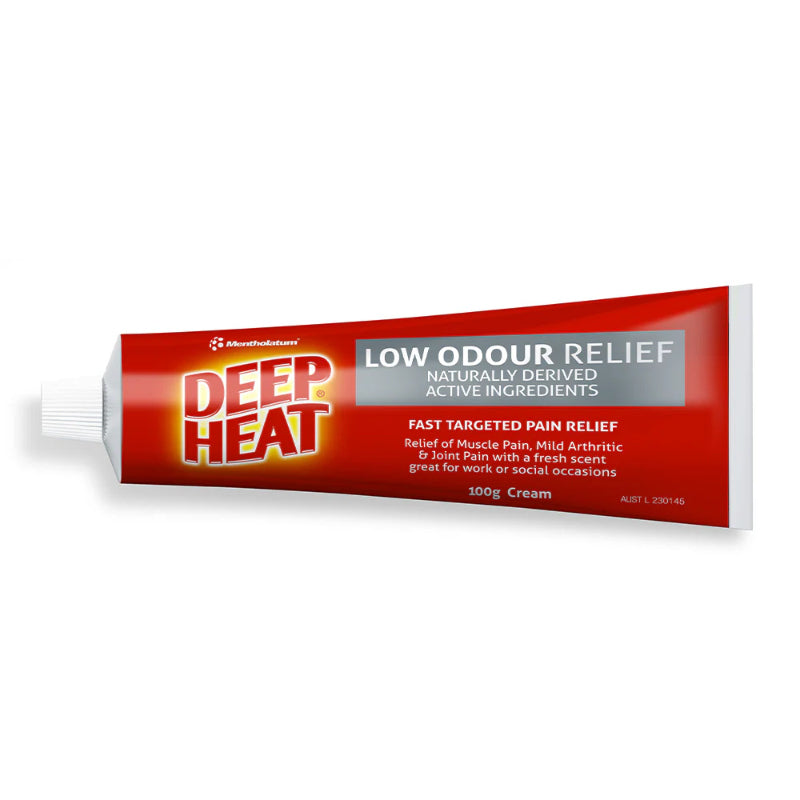 Deep Heat Low Odour 100g – Heat & Cold Therapy
