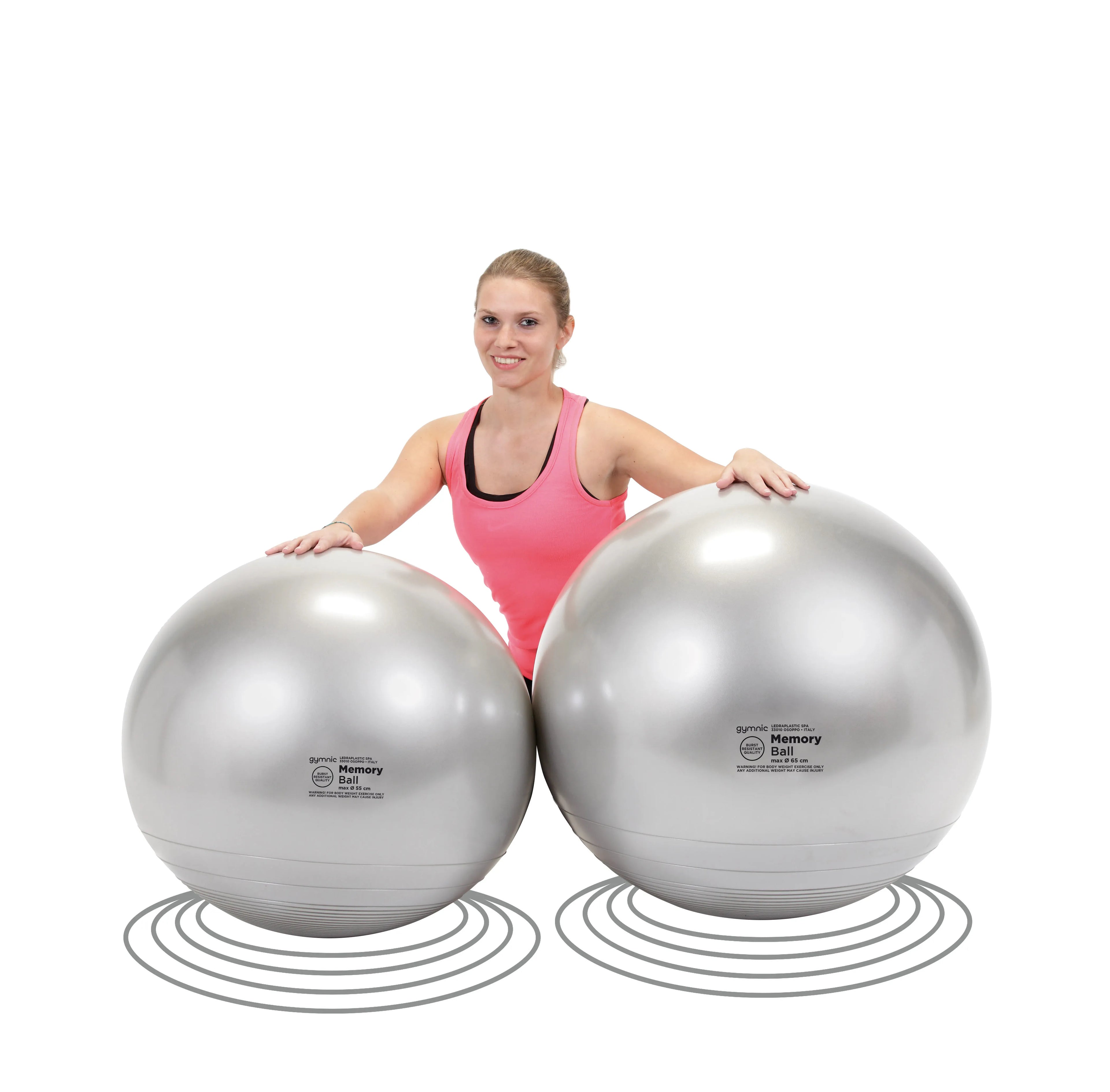 Gymnic Memory Stability Exercise Ball 55cm 65cm Grey - rehabilitation and recovery product