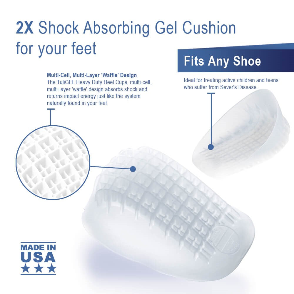 Tuli's Heavy Duty Gel Heel Cups shown from side