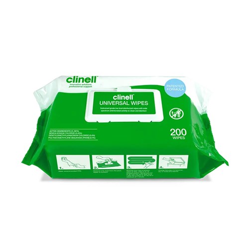 Clinell universal surface wipes 200 pack