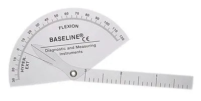 Baseline Finger Flexion to Hyper-Extension Goniometer Transparent Plastic - rehabilitation and recovery product