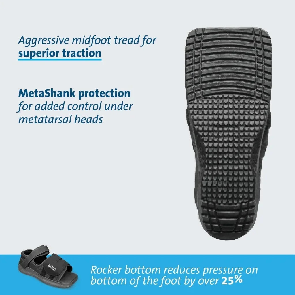Darco MedSurg Post Operative Shoe Square Toe Black for Foot Surgery Recovery and Post Operative Support