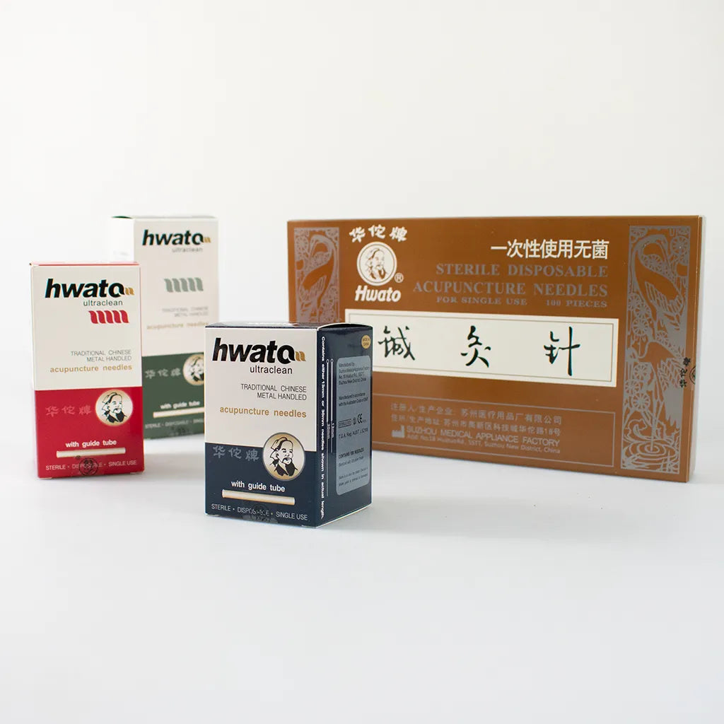 Hwato Acupuncture Needles with Guide Tube Box of 100 Sterile Professional Acupuncture Needles