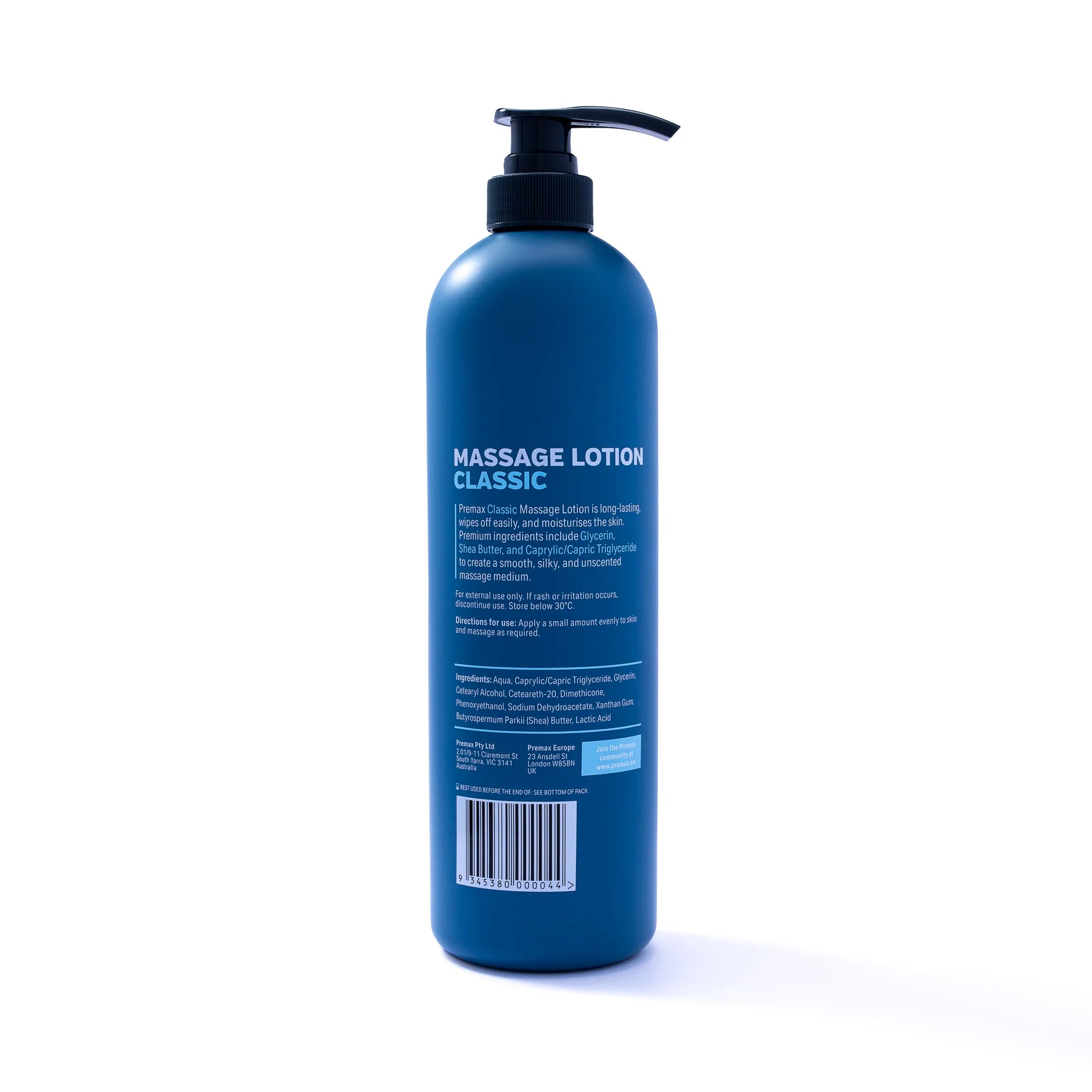 Premax Massage Lotion 1L Unscented Professional Formula - rehabilitation and recovery product