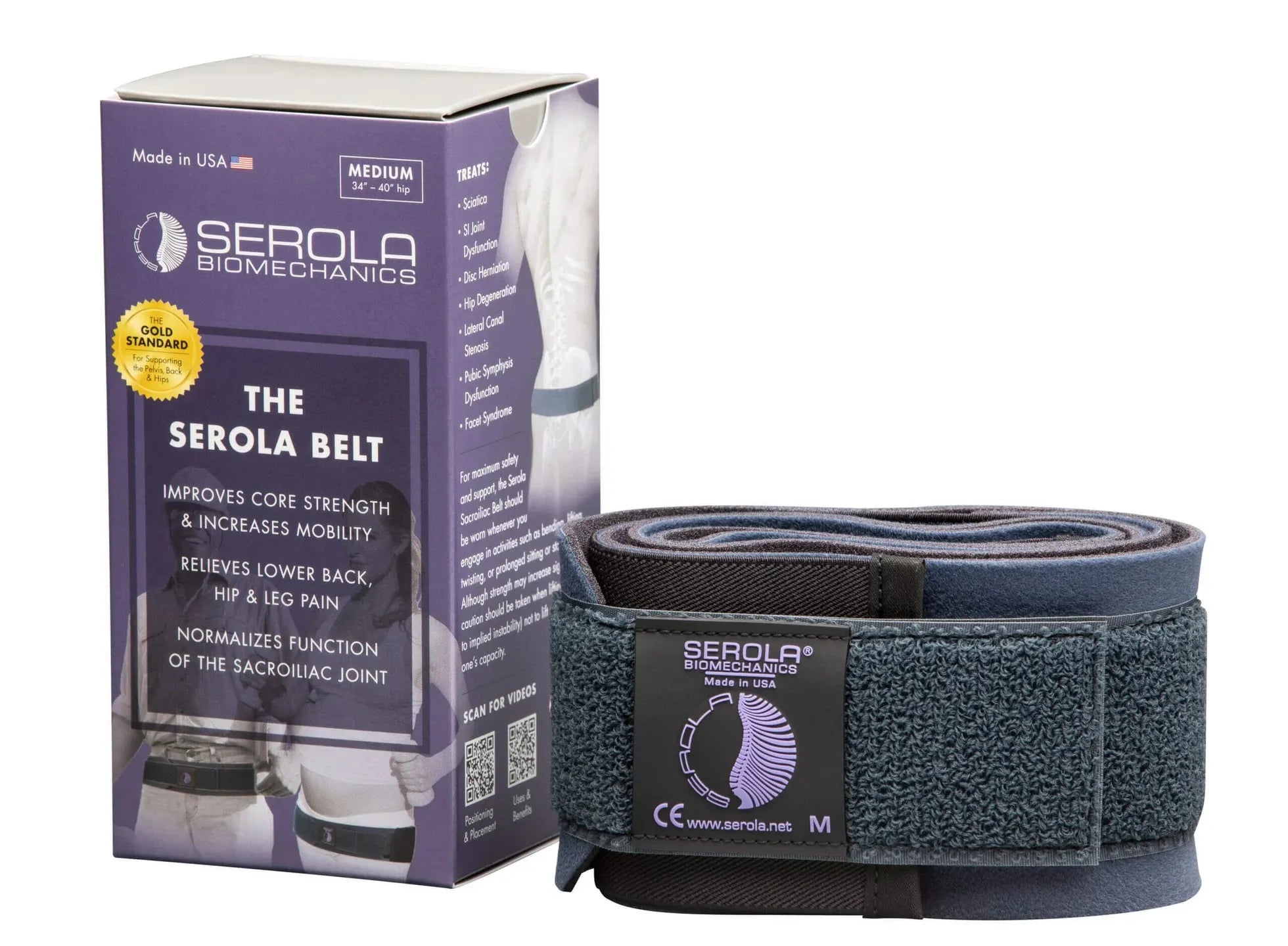 Serola Sacroiliac Belt Adjustable Tension Support for SI Joint Pain and Pelvic Stability