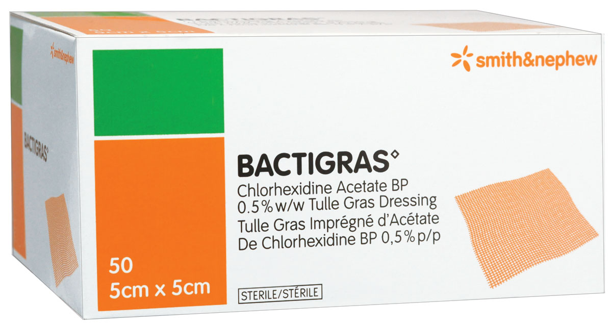 Smith & Nephew Bactigras Antiseptic Dressing 50mm x 50mm 50 Pack - rehabilitation and recovery product