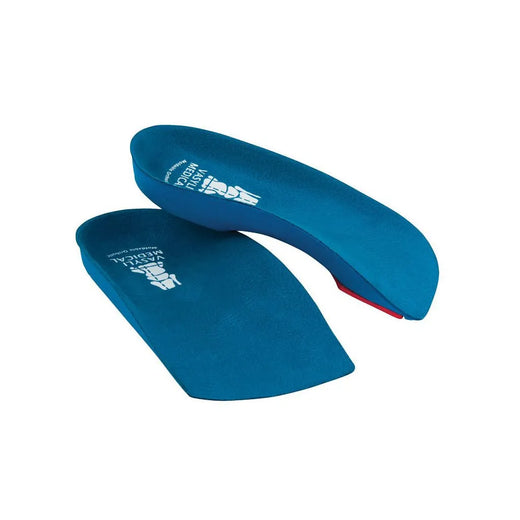 Vasyli Blue 3/4 Length Medium-Density Orthotics for Arch Support, Foot Stability and Biomechanical Alignment