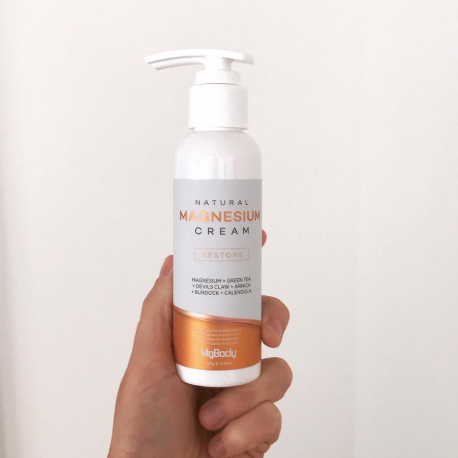 MgBody Magnesium Restore Cream jar and packaging