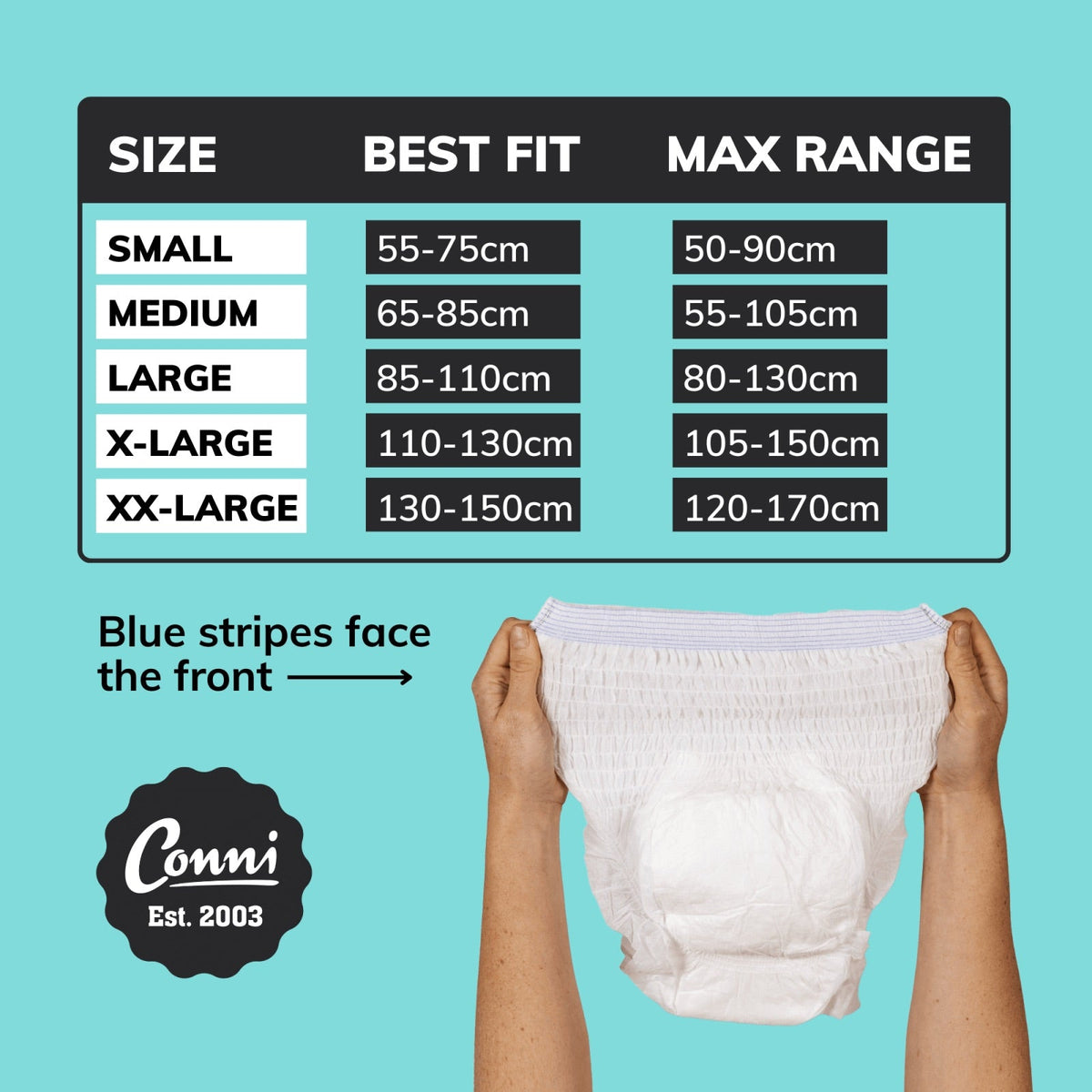 Conni Pull-Ons Large - Carton of 112 (8 Packs)