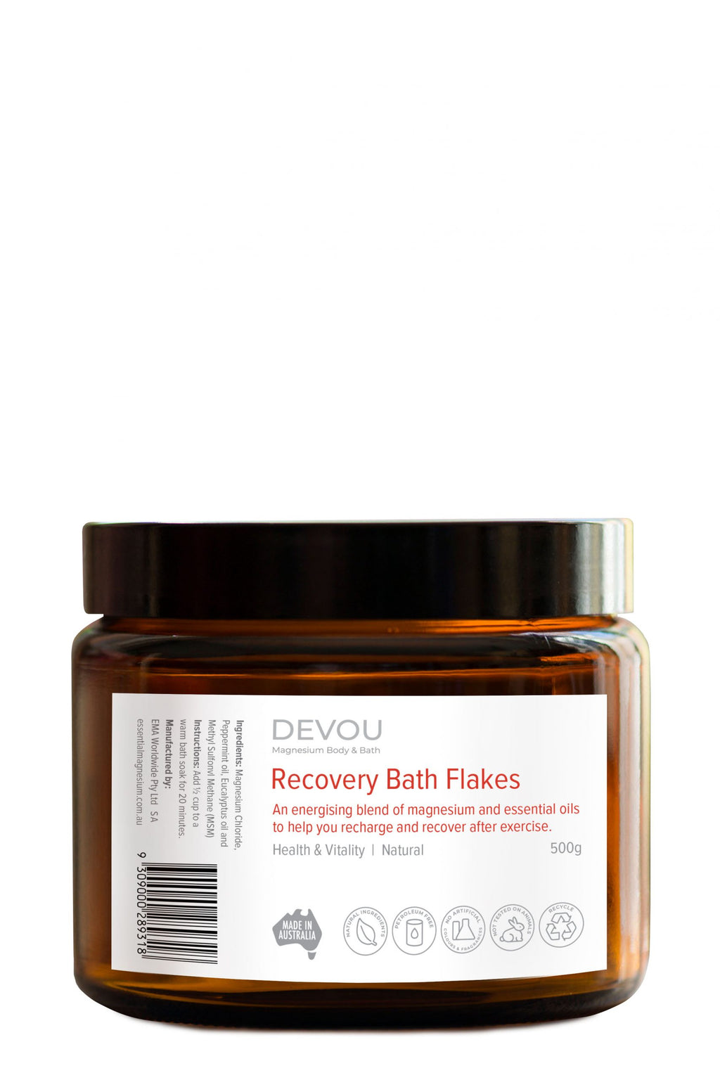 Devou Magnesium Recovery Bath Soak 500g