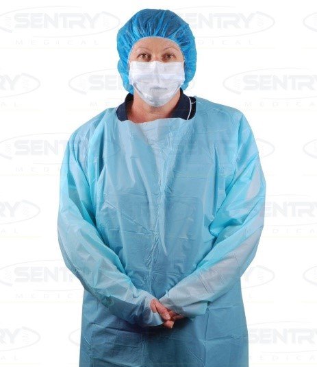 Isolation Gown With Thumb Holds Blue Large – Hand, Wrist & Thumb Supports