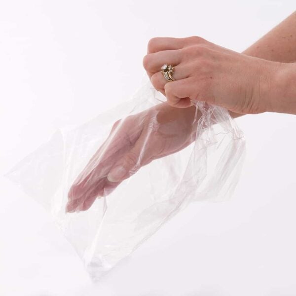 Therabath disposable mitt liner on hand