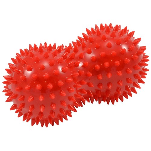 Spiked peanut massage ball, red
