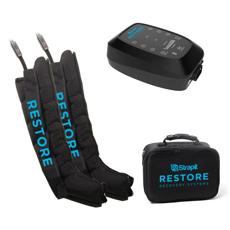 Strapit Restore PRO ELITE Compression Recovery Boots in use