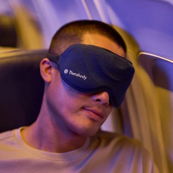 Therabody SleepMask worn on face
