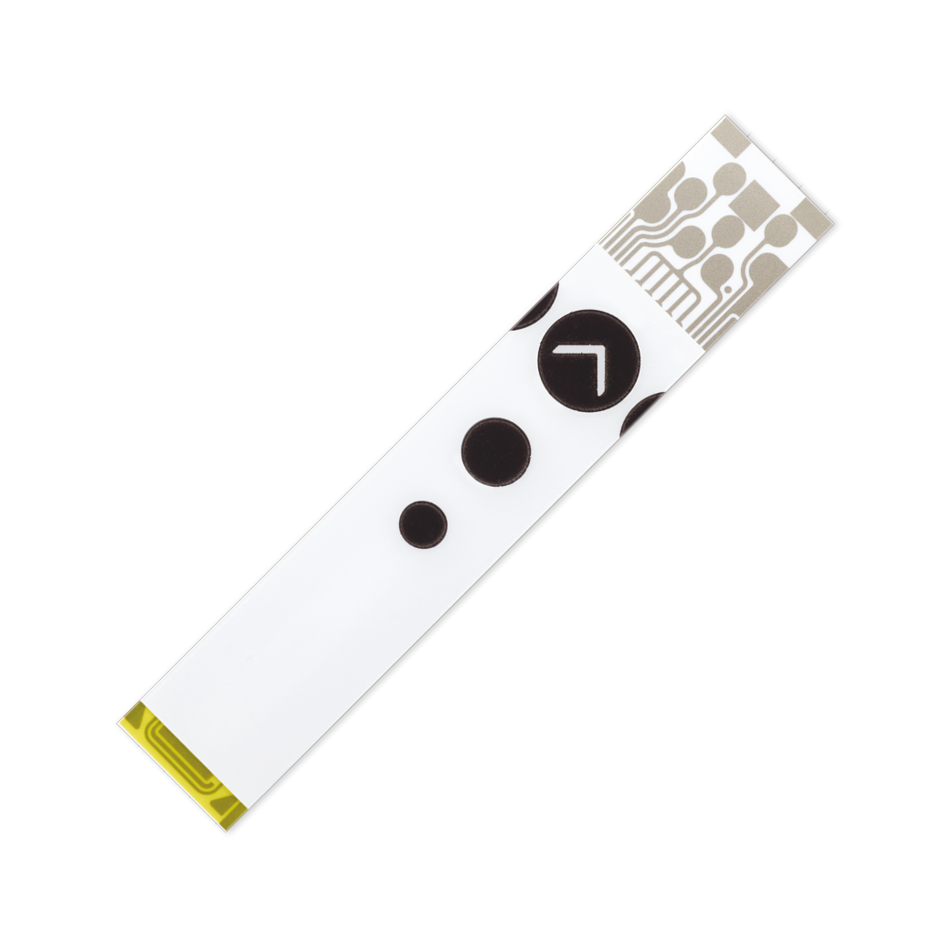 Accu-Chek Instant glucose test strip close-up