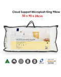 White Cloud Support Microplush king pillow, 50 × 90 × 24 cm