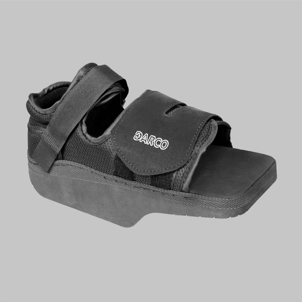 Darco post-op recovery sandal with adjustable straps for foot rehabilitation and mobility support