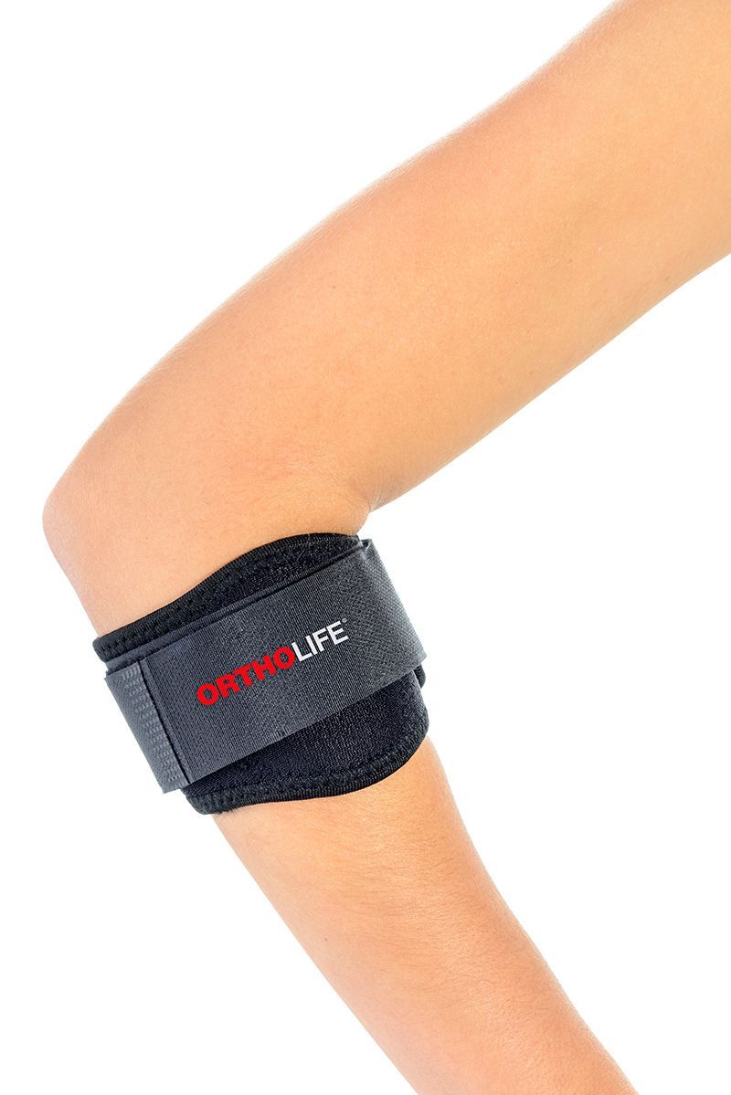 Ortholife Padded Tennis Elbow Brace with Silicone Pad / Black / Universal (d)