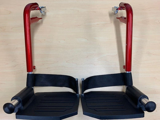 Wheelchair Swingaway Legrest  Assembly Max Mobility Omega LA1 Red (PAIR)