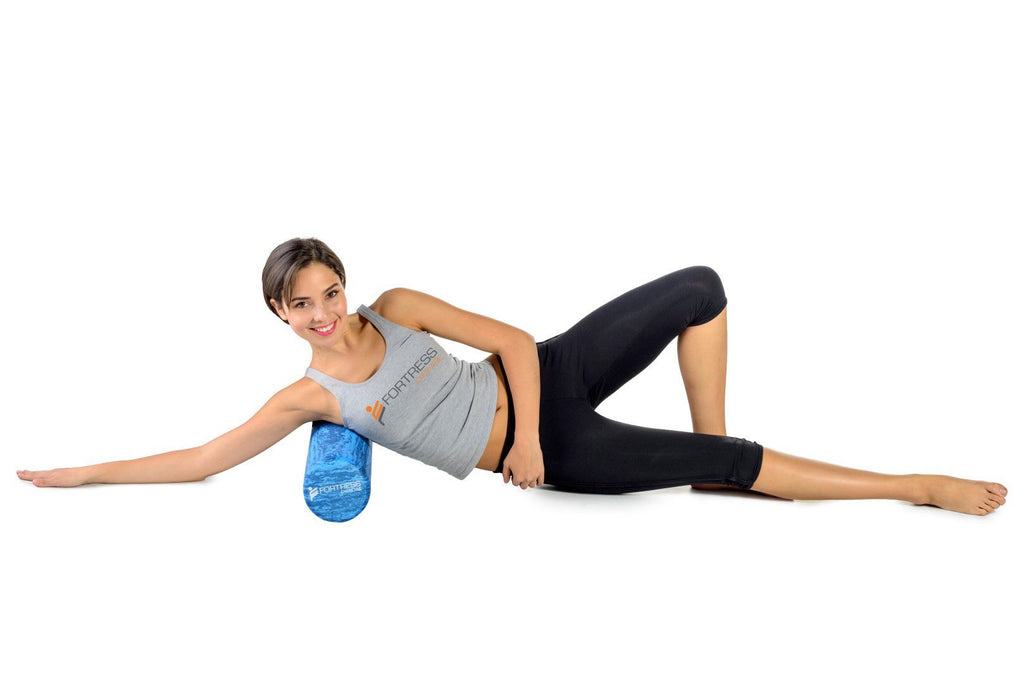 Fortress Medium Round Foam Roller / Solid Blue – product image 10