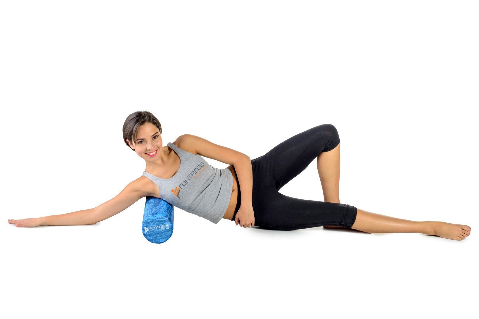 Fortress Medium Round Foam Roller / Solid Blue – product image 10