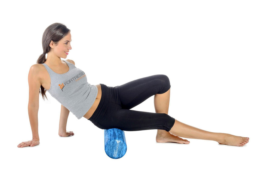 Fortress Medium Round Foam Roller / Solid Blue – product image 5
