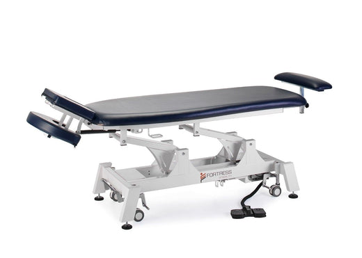 Fortress Stability Contour Massage Table / White Frame / Navy Upholstery