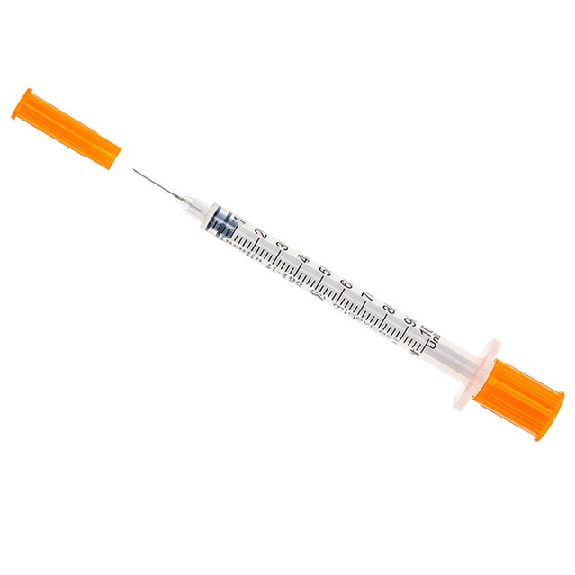 Insulin Syringe with Fixed Needle, Box of 100 – DJM