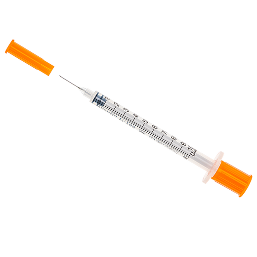 Insulin Syringe with Fixed Needle, Box of 100 – DJM