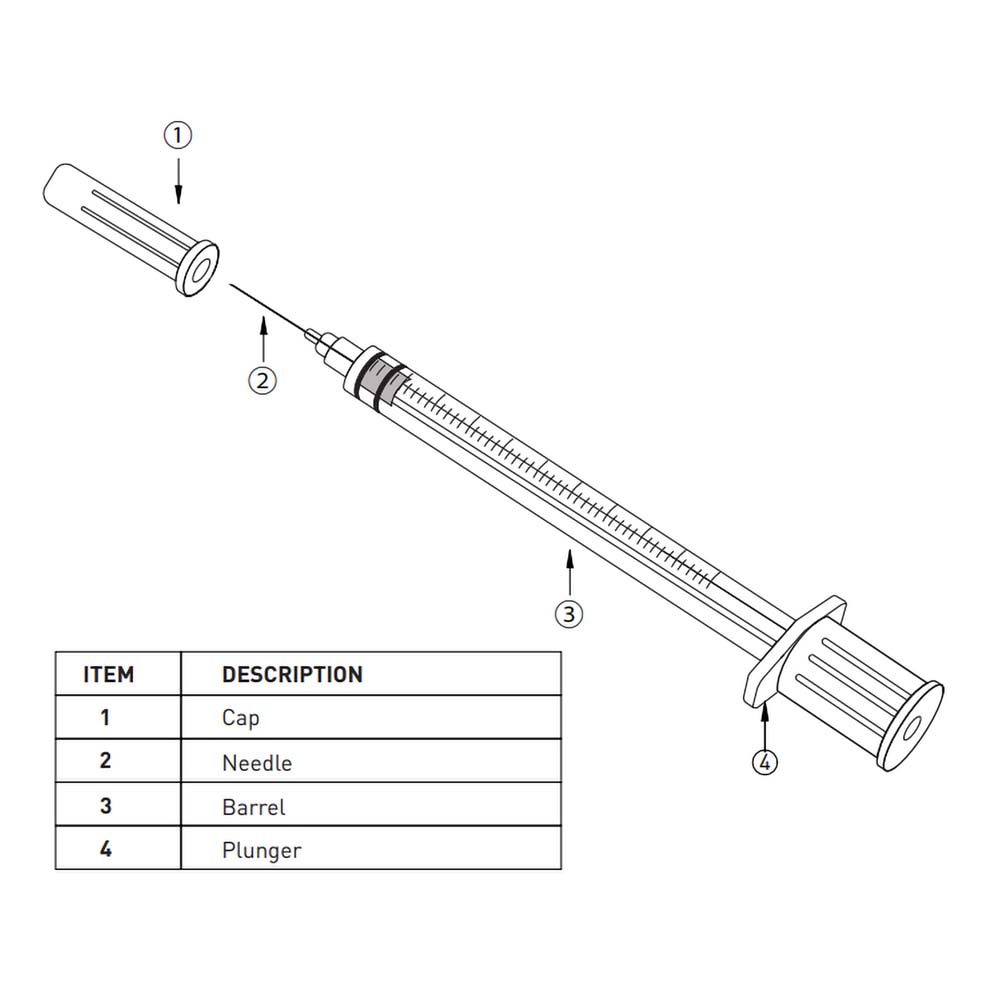 Insulin Syringe with Fixed Needle, Box of 100 – Image 5