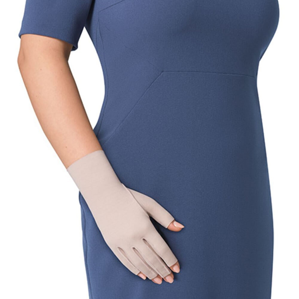 JOBST Bella Lite Gauntlet shown on the hand