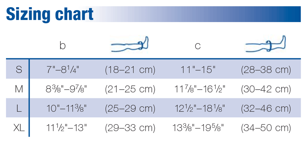 JOBST soSoft knee high compression stocking size guide