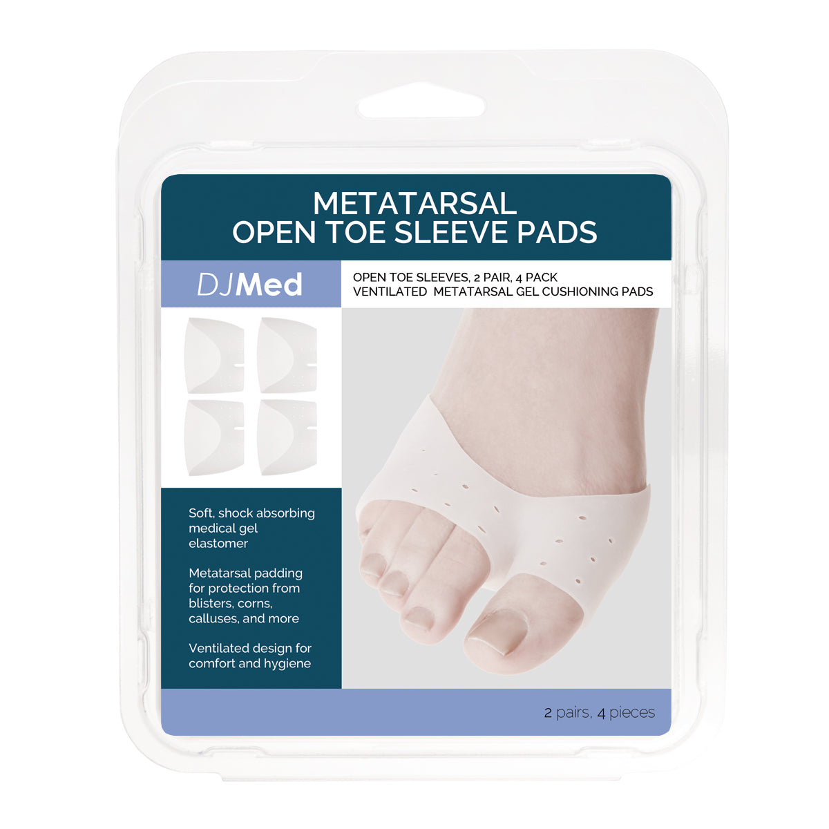 DJMed Metatarsal Open Toe Sleeve Pads (Set of 4) – Image 2