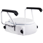 Adjustable Raised Toilet Seat with Armrests – DJMed