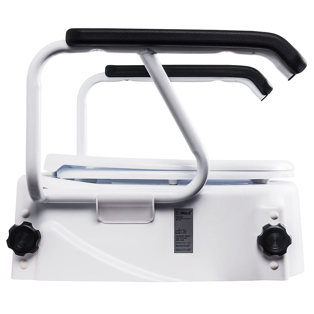Adjustable Raised Toilet Seat with Armrests – Image 3