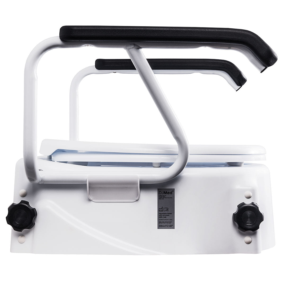 Adjustable Raised Toilet Seat with Armrests – Image 3
