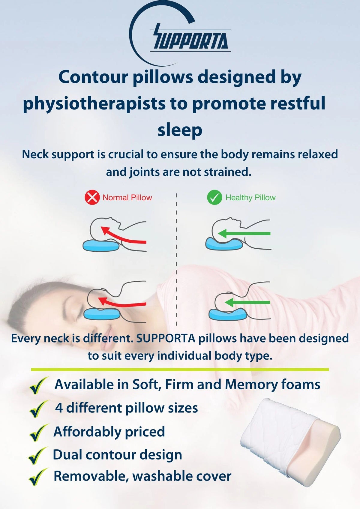 Supporta Contour Pillow Soft