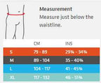 Thermoskin Hernia Belt waist size guide
