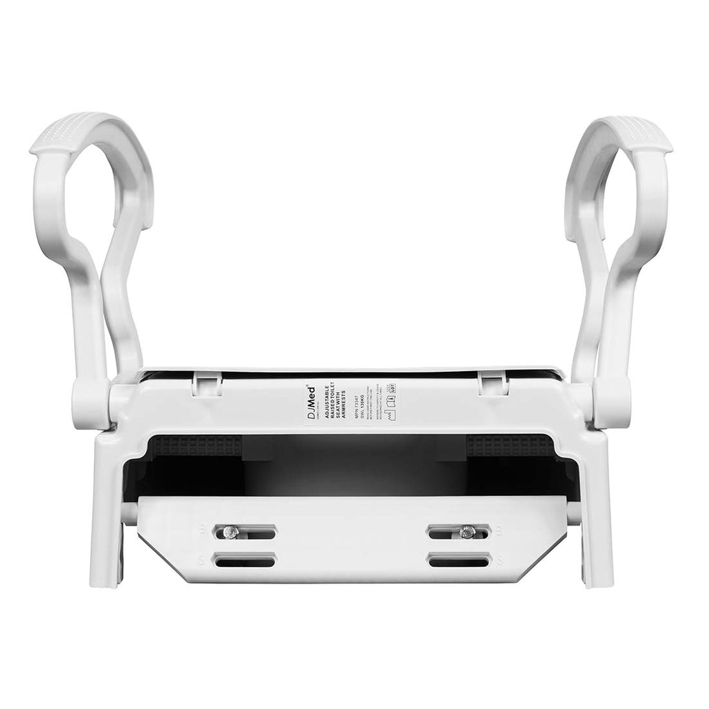 Toilet Seat Raiser With Armrests, Adjustable Hight – Image 4