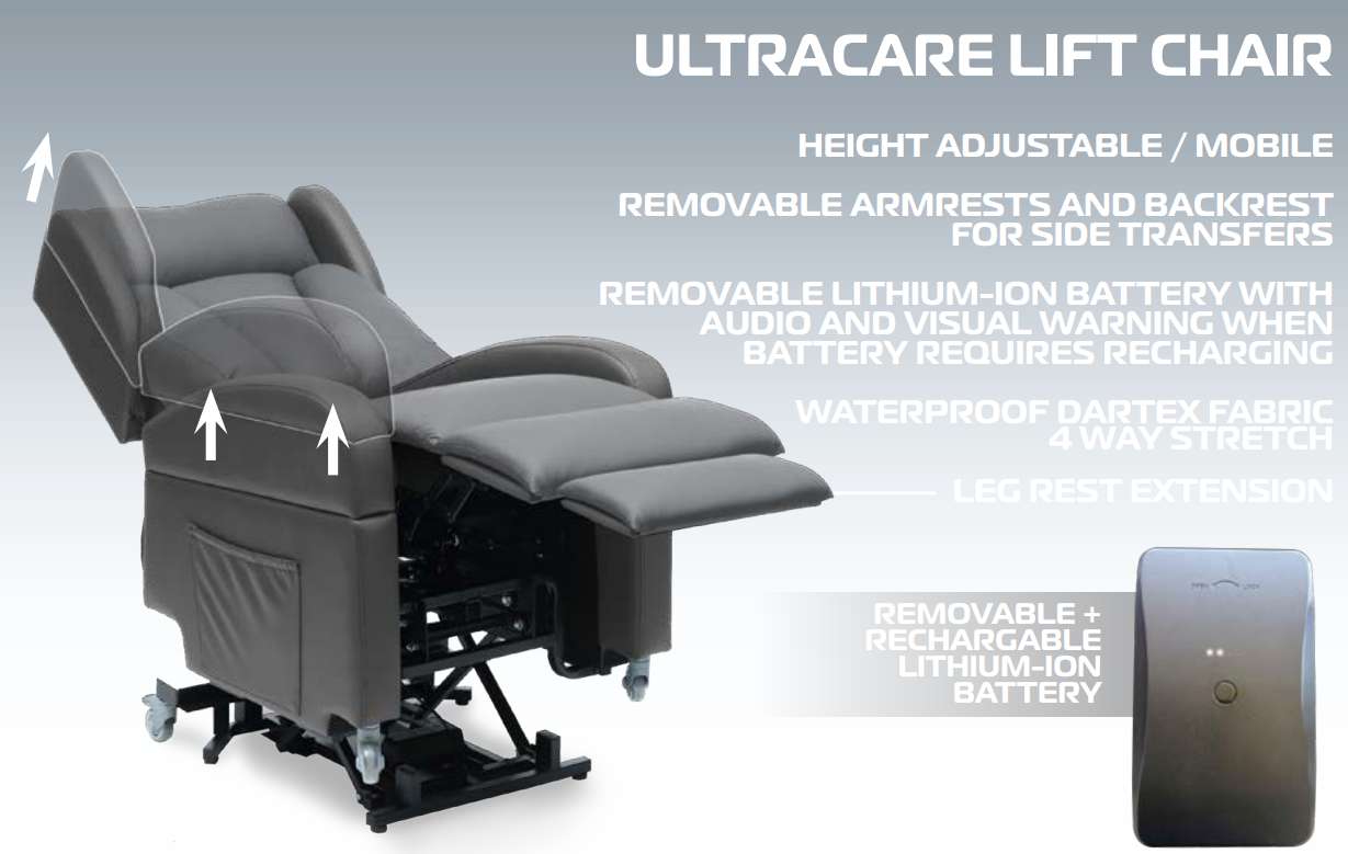 Ultracare Mobile Height Adjustable Lift Chair view 3