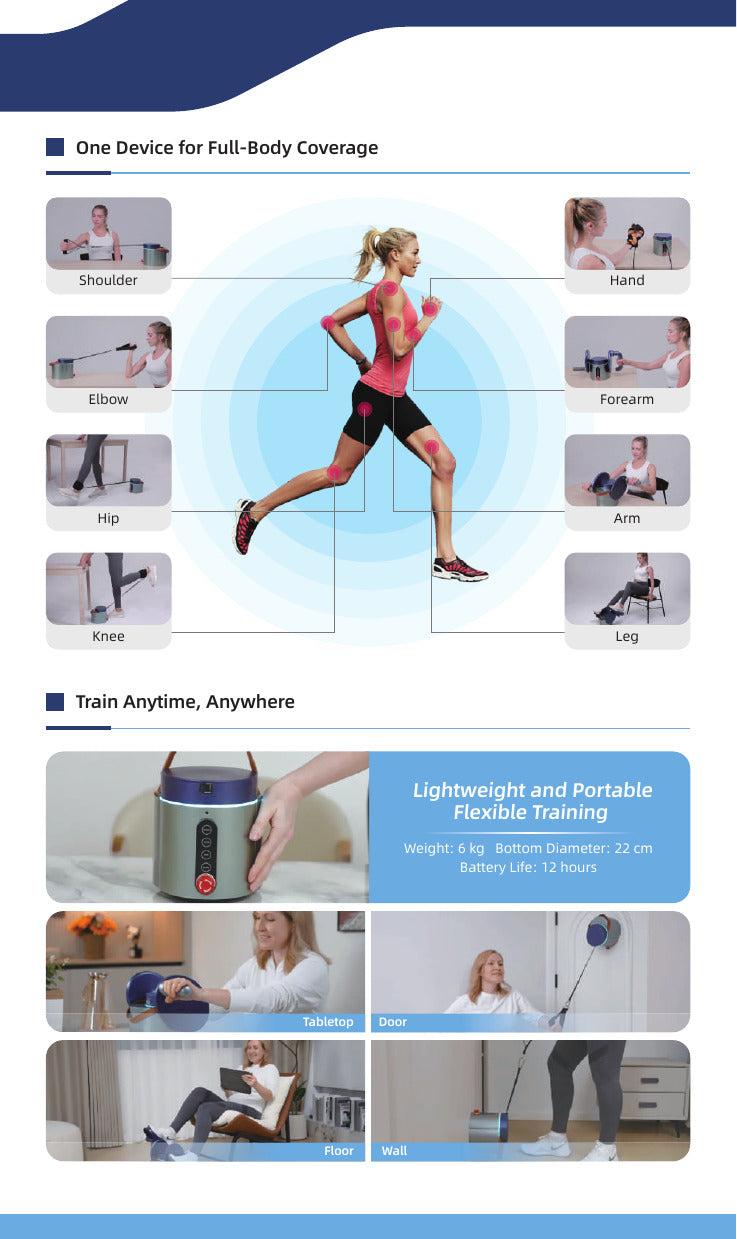 UniGym full-body rehabilitation exercises for hands arms shoulders hips knees and legs
